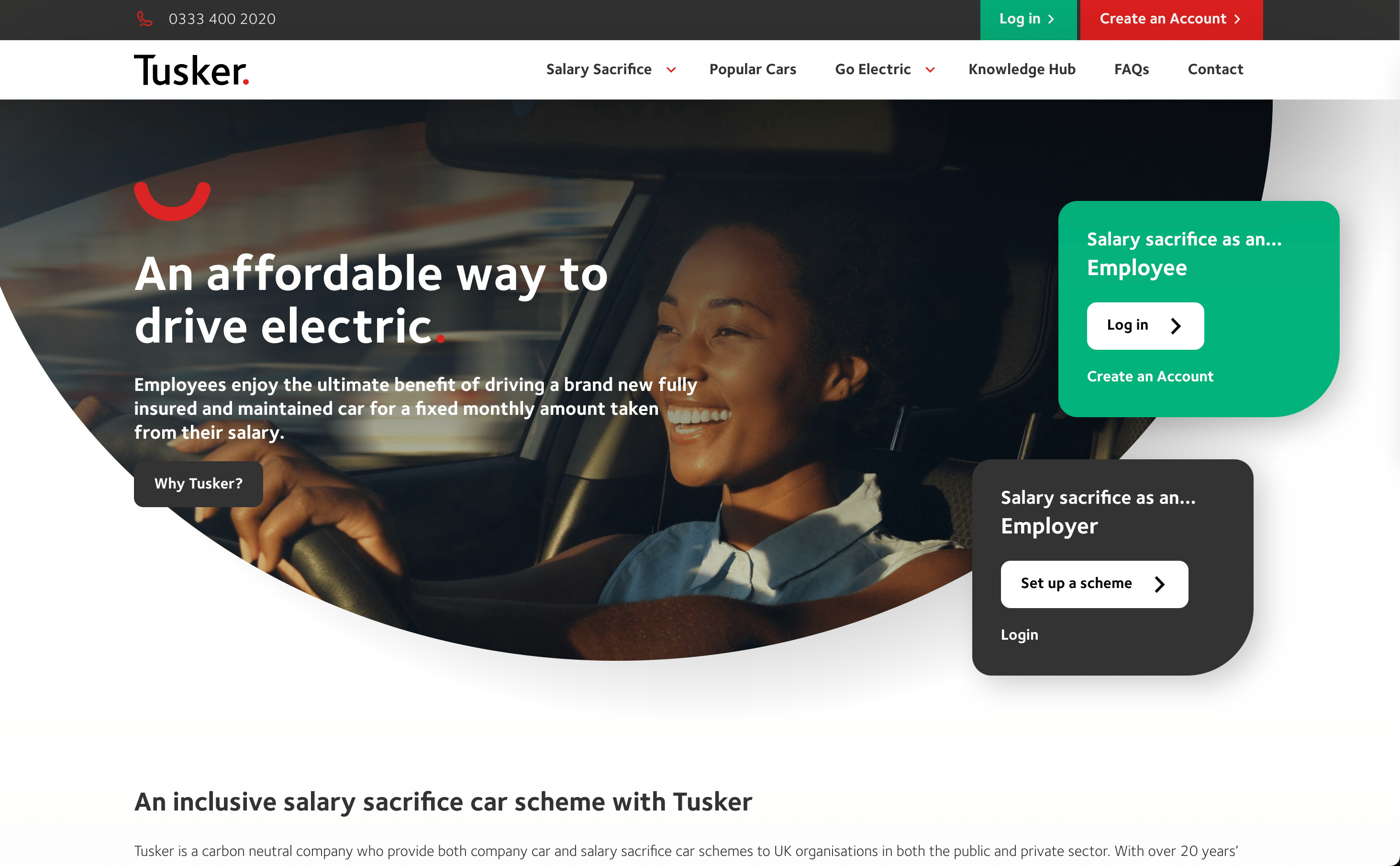 Image of Tusker's website
